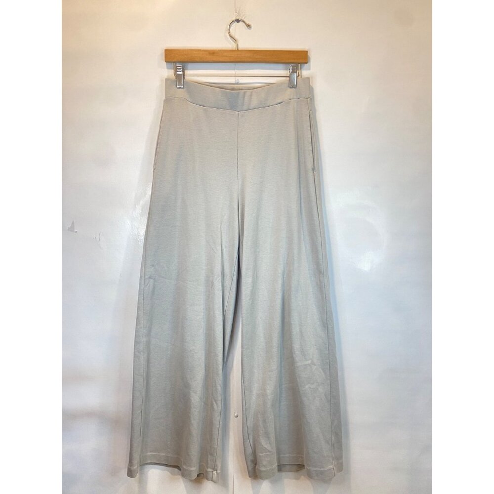 GRP1 Women's Wide Leg Elastic Waist Pant Size Small Laight Gray Cropped Pockets